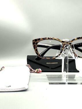 Dolce & Gabbana Kids Leopard Print Cat Eye Eyeglasses DX 4427 3163/87 49-15-130